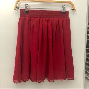 American Apparel Chiffon Skirt XS/S in Red